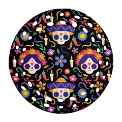 Dia De Los Muertos Ornament (round Filigree) by Sobalvarro