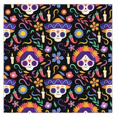 Dia De Los Muertos Large Satin Scarf (square) by Sobalvarro