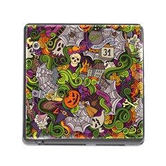 Halloween Doodle Vector Seamless Pattern Memory Card Reader (square 5 Slot) by Sobalvarro