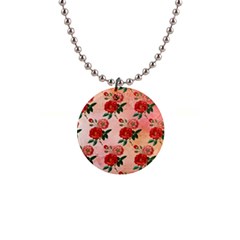 Pattern Flower Paper 1  Button Necklace by HermanTelo