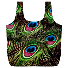 Peacock Feathers Color Plumage Full Print Recycle Bag (xl) by Celenk