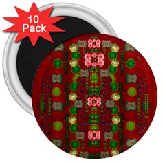 In Time For The Season Of Christmas An Jule 3  Magnets (10 Pack)  by pepitasart