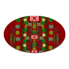 In Time For The Season Of Christmas An Jule Oval Magnet by pepitasart