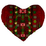 In Time For The Season Of Christmas An Jule Large 19  Premium Heart Shape Cushions