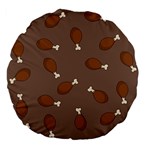 Turkey Leg Pattern - Thanksgiving Large 18  Premium Flano Round Cushions Front