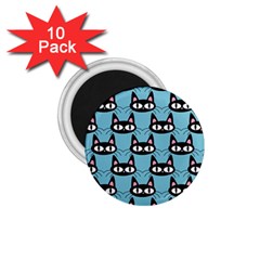 Cute Black Cat Pattern 1 75  Magnets (10 Pack)  by Valentinaart