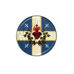 Quebec Flag Drapeau Québec Patriote Carillon Sacré-coeur Christian Catholic Old Vintage With Fleurs De Lys Hat Clip Ball Marker (10 Pack) by Quebec