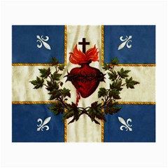 Quebec Flag Drapeau Québec Patriote Carillon Sacré-coeur Christian Catholic Old Vintage With Fleurs De Lys Small Glasses Cloth by Quebec