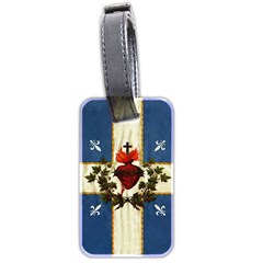 Quebec Flag Drapeau Québec Patriote Carillon Sacré-coeur Christian Catholic Old Vintage With Fleurs De Lys Luggage Tag (two Sides) by Quebec