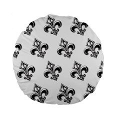 French France Fleur De Lys Metal Pattern Black And White Antique Vintage Standard 15  Premium Flano Round Cushions by Quebec
