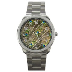 Peacock Feathers Color Plumage Green Sport Metal Watch by Sapixe