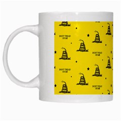 Gadsden Flag Don t Tread On Me Yellow And Black Pattern With American Stars White Mugs by snek