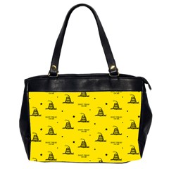 Gadsden Flag Don t Tread On Me Yellow And Black Pattern With American Stars Oversize Office Handbag (2 Sides)