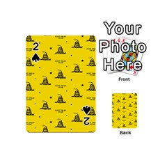 Gadsden Flag Don t Tread On Me Yellow And Black Pattern With American Stars Playing Cards 54 Designs (mini) by snek