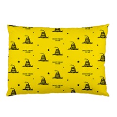 Gadsden Flag Don t Tread On Me Yellow And Black Pattern With American Stars Pillow Case (two Sides) by snek