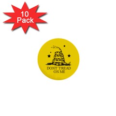 Gadsden Flag Don t Tread On Me Yellow And Black Pattern With American Stars 1  Mini Buttons (10 Pack)  by snek