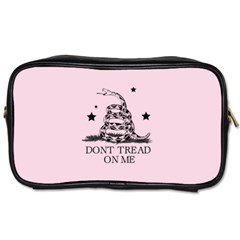 Gadsden Flag Don t Tread On Me Light Pink And Black Pattern With American Stars Toiletries Bag (one Side) by snek