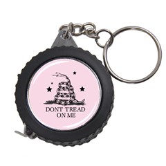 Gadsden Flag Don t Tread On Me Light Pink And Black Pattern With American Stars Measuring Tape by snek