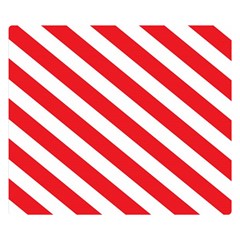 Candy Cane Red White Line Stripes Pattern Peppermint Christmas Delicious Design Double Sided Flano Blanket (small)  by genx