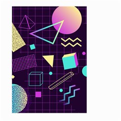 Retrowave Aesthetic Vaporwave Retro Memphis Pattern 80s Design 3d Geometric Shapes Large Garden Flag (two Sides) by genx