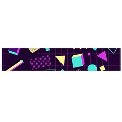 Retrowave Aesthetic Vaporwave Retro Memphis Pattern 80s Design 3d Geometric Shapes Large Flano Scarf  by genx