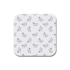 Messy Life Phrase Motif Typographic Pattern Rubber Square Coaster (4 Pack)  by dflcprintsclothing