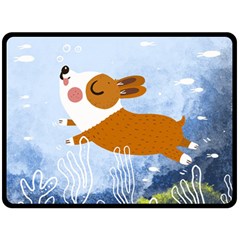 Underwaterdog Fleece Blanket (large)  by Mjdaluz