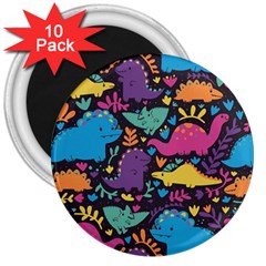 Dino Cute 3  Magnets (10 Pack)  by Mjdaluz