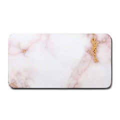 Pink And White Marble Texture With Gold Intrusions Pale Rose Background Medium Bar Mats by genx