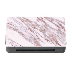 Marble With Metallic Rose Gold Intrusions On Gray White Stone Texture Pastel Pink Background Memory Card Reader With Cf by genx