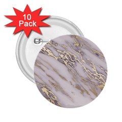 Marble With Metallic Gold Intrusions On Gray White Stone Texture Pastel Rose Pink Background 2 25  Buttons (10 Pack)  by genx