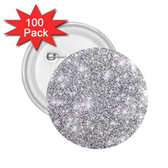 Silver And White Glitters Metallic Finish Party Texture Background Imitation 2 25  Buttons (100 Pack)  by genx