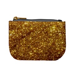 Gold Glitters Metallic Finish Party Texture Background Faux Shine Pattern Mini Coin Purse by genx
