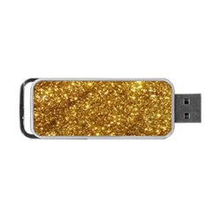 Gold Glitters Metallic Finish Party Texture Background Faux Shine Pattern Portable Usb Flash (one Side) by genx