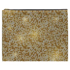 Retro Gold Glitters Golden Disco Ball Optical Illusion Cosmetic Bag (xxxl) by genx