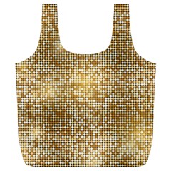 Retro Gold Glitters Golden Disco Ball Optical Illusion Full Print Recycle Bag (xl) by genx