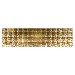 Retro Gold Glitters Golden Disco Ball Optical Illusion Satin Scarf (oblong) by genx