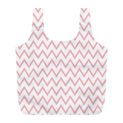 Chevrons Roses Full Print Recycle Bag (l) by kcreatif