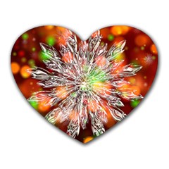 Ice Crystal Crystal Snowflake Bokeh Heart Mousepads by Wegoenart