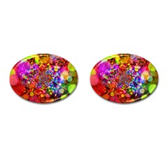 Bokeh Color Light Points Pattern Cufflinks (oval) by Wegoenart