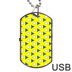 Pattern Yellow Pattern Texture Seamless Modern Colorful Repeat Dog Tag Usb Flash (one Side)