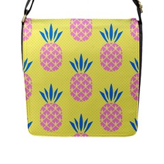 Summer Pineapple Seamless Pattern Flap Closure Messenger Bag (l) by Sobalvarro