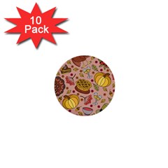 Thanksgiving Pattern 1  Mini Buttons (10 Pack)  by Sobalvarro