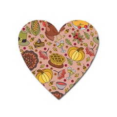 Thanksgiving Pattern Heart Magnet by Sobalvarro