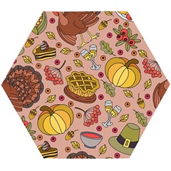 Thanksgiving Pattern Wooden Puzzle Hexagon by Sobalvarro
