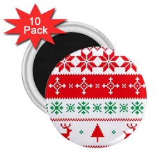 Ugly Christmas Sweater Pattern 2 25  Magnets (10 Pack)  by Sobalvarro