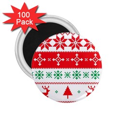 Ugly Christmas Sweater Pattern 2 25  Magnets (100 Pack)  by Sobalvarro