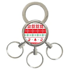 Ugly Christmas Sweater Pattern 3-ring Key Chain by Sobalvarro