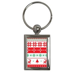 Ugly Christmas Sweater Pattern Key Chain (rectangle) by Sobalvarro