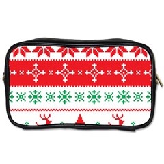 Ugly Christmas Sweater Pattern Toiletries Bag (one Side)